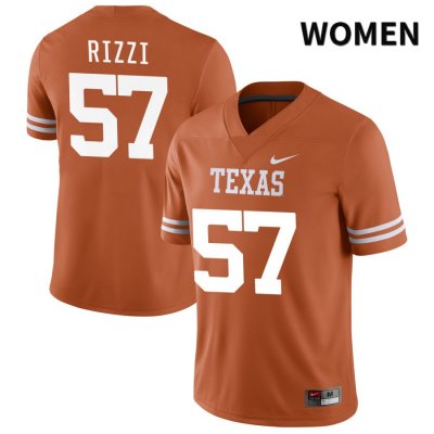 Texas Longhorns Women's #57 Christian Rizzi Authentic Orange NIL 2022 College Football Jersey RGU42P0Q